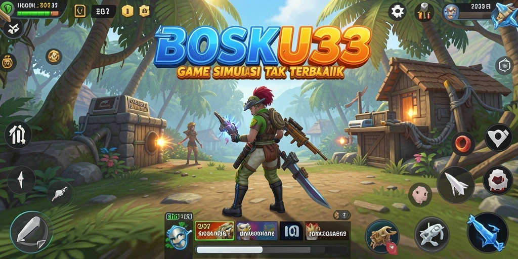 Tampilan gameplay BOSKU33 yang menarik dan penuh warna.