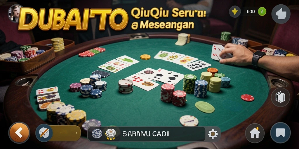 Tampilan gameplay seru DUBAITOTO dengan aksi QiuQiu.