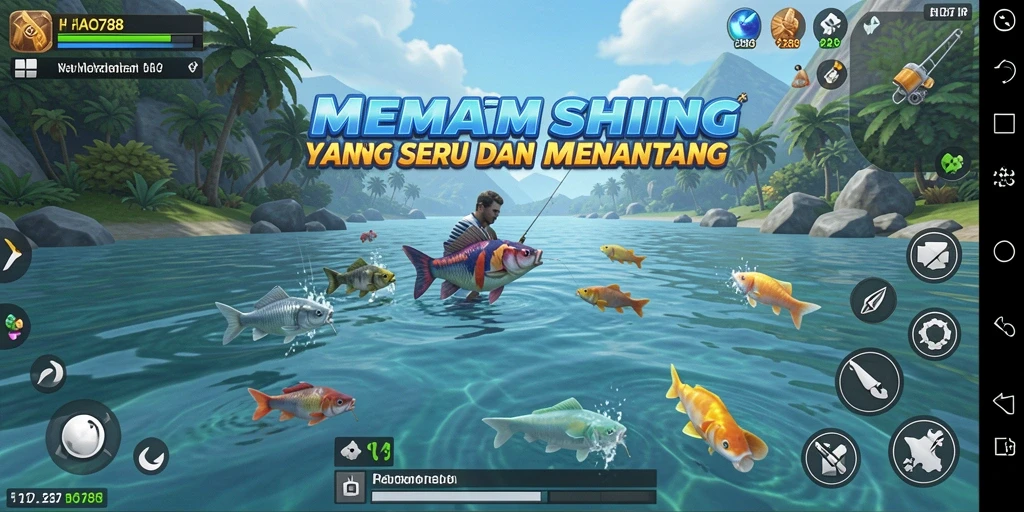 Tampilan gameplay HAO788 yang menampilkan aksi memancing seru.