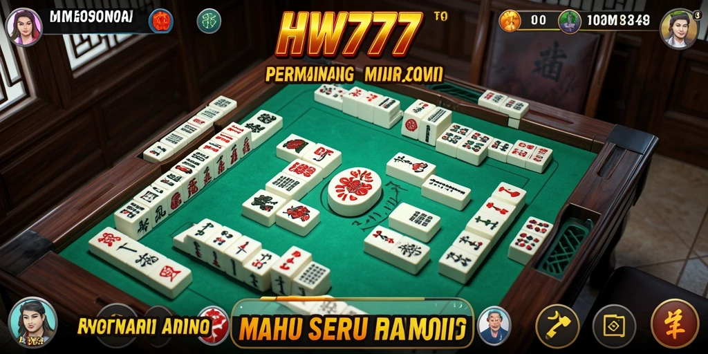 Screenshot HW777 menampilkan gameplay Mahjong yang menarik dan seru.