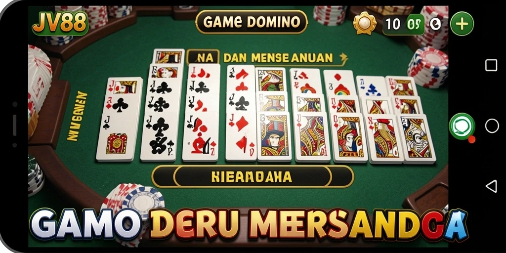 Tampilan gameplay JV88 yang menarik dan penuh aksi dalam permainan Domino.
