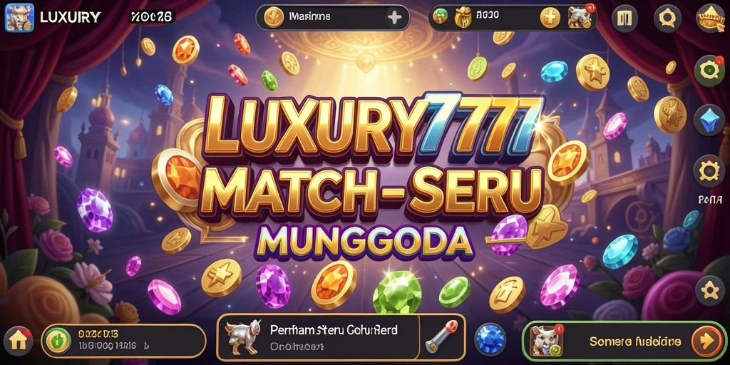 Tampilan gameplay yang menarik dari LUXURY777 dengan permata cerah.