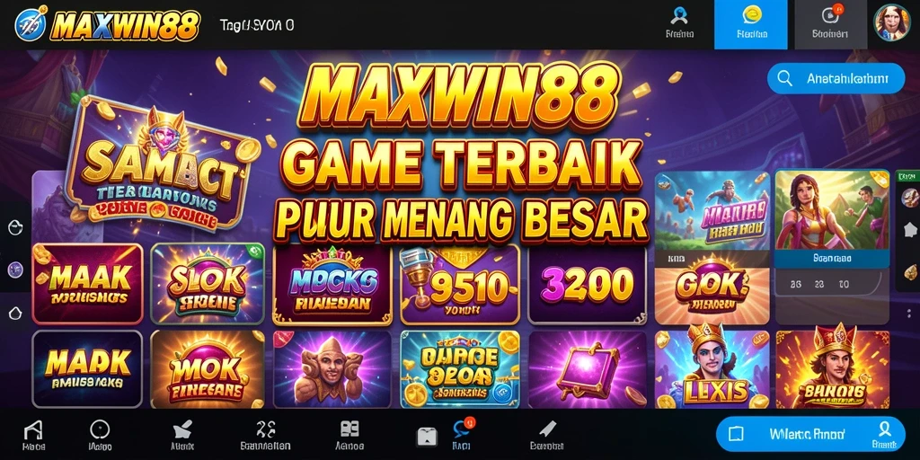 Tampilan menarik gameplay slot MAXWIN88 dengan berbagai tema seru.
