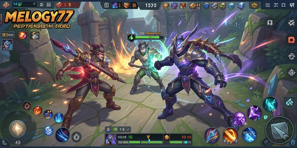 Gameplay seru di arena pertempuran MOBA yang memukau.