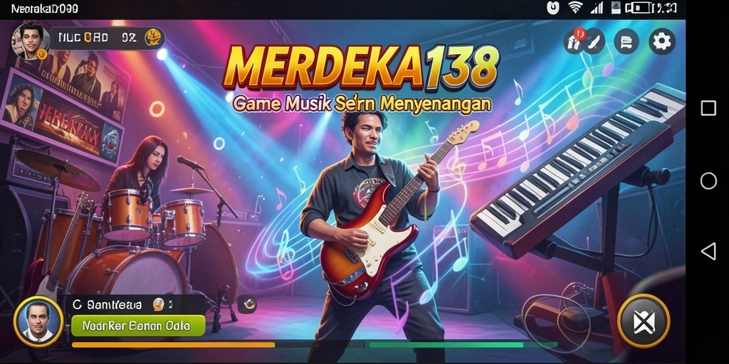 Tampilan gameplay seru dari MERDEKA138 dengan berbagai tantangan musik.