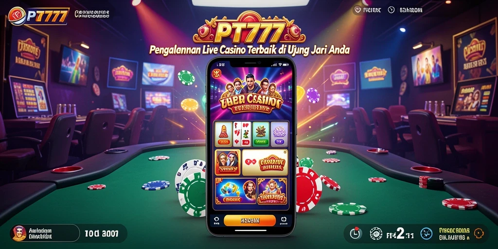 Screenshot gameplay PT777 yang menampilkan suasana kasino langsung.