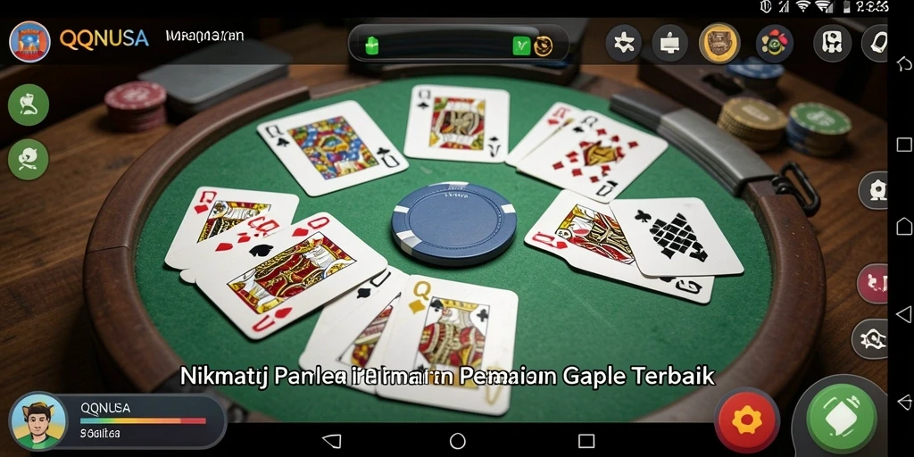 Screenshot gameplay QQNUSA yang menampilkan momen seru Gaple.