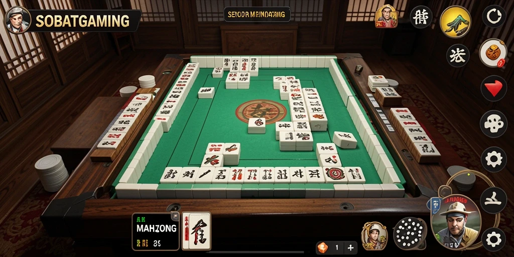 Tampilan menarik dari gameplay Mahjong di SOBATGAMING.