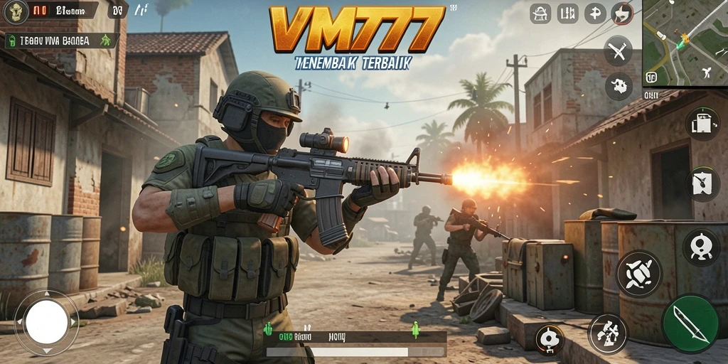 Tampilan gameplay intens dengan aksi tembak-menembak yang mendebarkan.