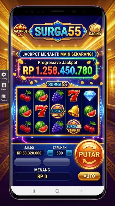 Antarmuka pengguna yang intuitif di surga55 memudahkan navigasi.